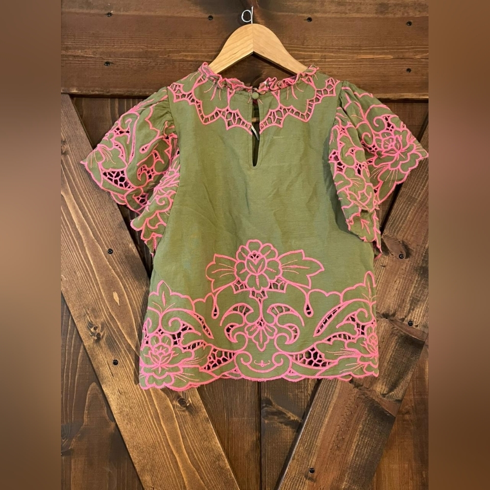 Anthropologie | The Lainie High-Neck Lace Cutwork Blouse - Picture 10 of 10